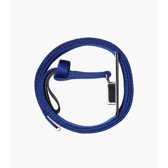 NWT Burberry Blue Check Webbing Shield Belt - Picture 3 of 3